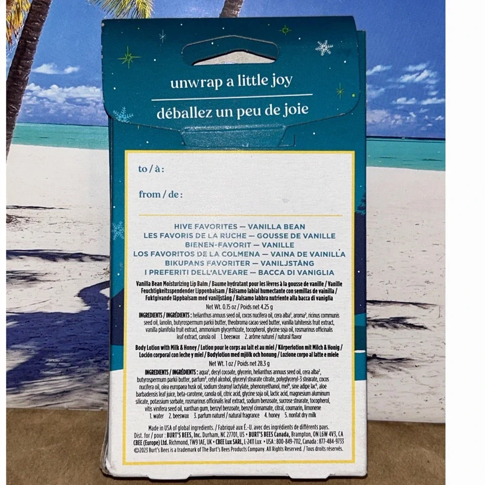 Burt's‎ Bees Hive Favorites Vanilla Bean Lip Balm and Body Lotion Holiday Set